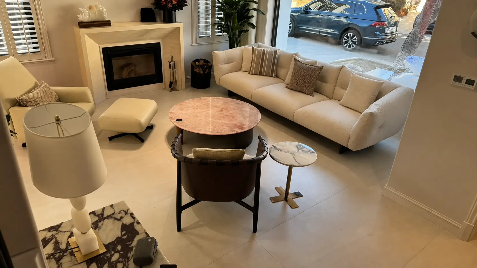 Living room of the private residence with upholstery